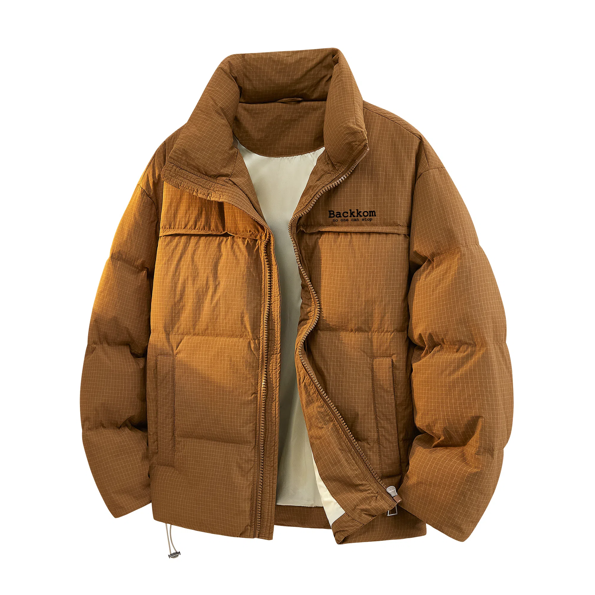 大卫贝肯 美式冬季纯色基础款鸭绒防寒保暖宽松休闲立领时尚百搭羽绒服 男女同款