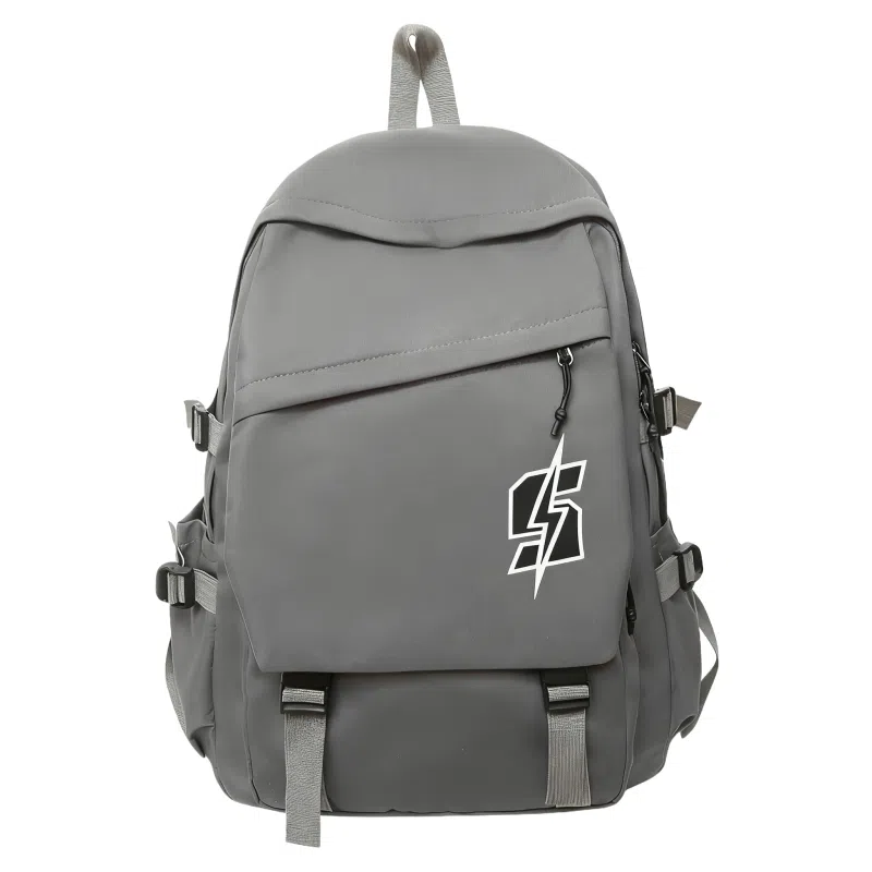 單倉 韩系高颜值卡通设计通勤百搭学院风背包初高中学生大容量轻便耐磨书包 尼龙 双肩包 常规 男女同款情侣款 白色/红色/灰色/黑色