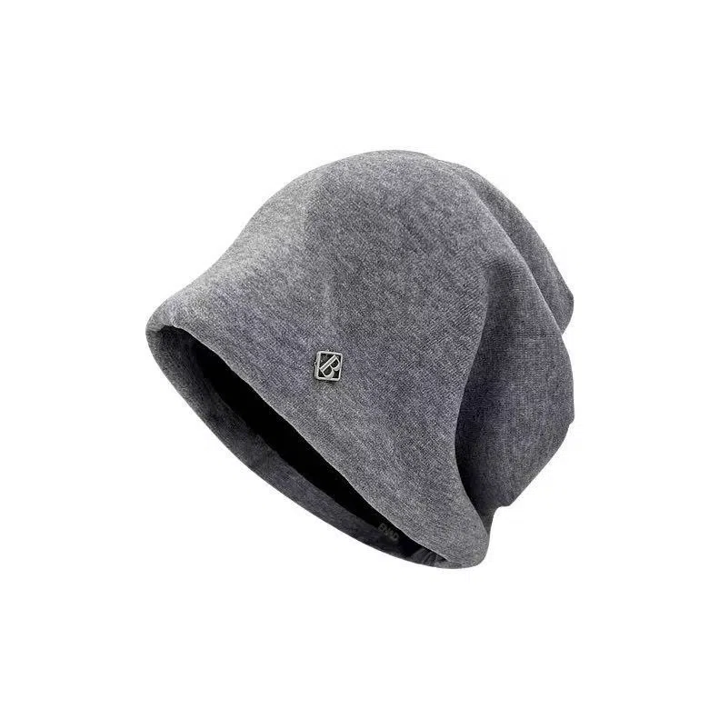 恩僾德 金属字母秋冬季小众百搭大头围冷帽显脸小包头旅行 聚酯纤维 帽子 男女同款情侣款