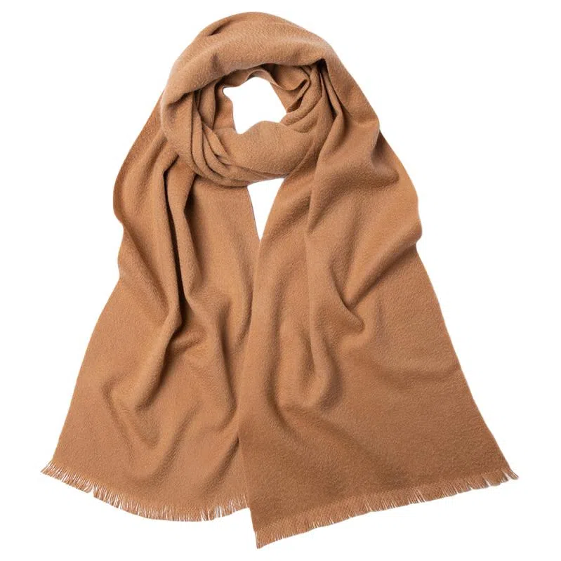 红豆 纯色简约时尚大气舒适百搭保暖 山羊绒 绒线围巾 男女同款情侣款