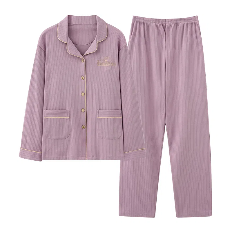 莫代尔 舒适柔软亲肤细腻轻盈透气个性百搭长袖长裤家居服可外穿睡衣套装 女款