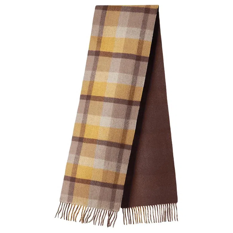 红豆 复古经典格纹柔软舒适百搭保暖 山羊绒 绒线围巾 男女同款情侣款