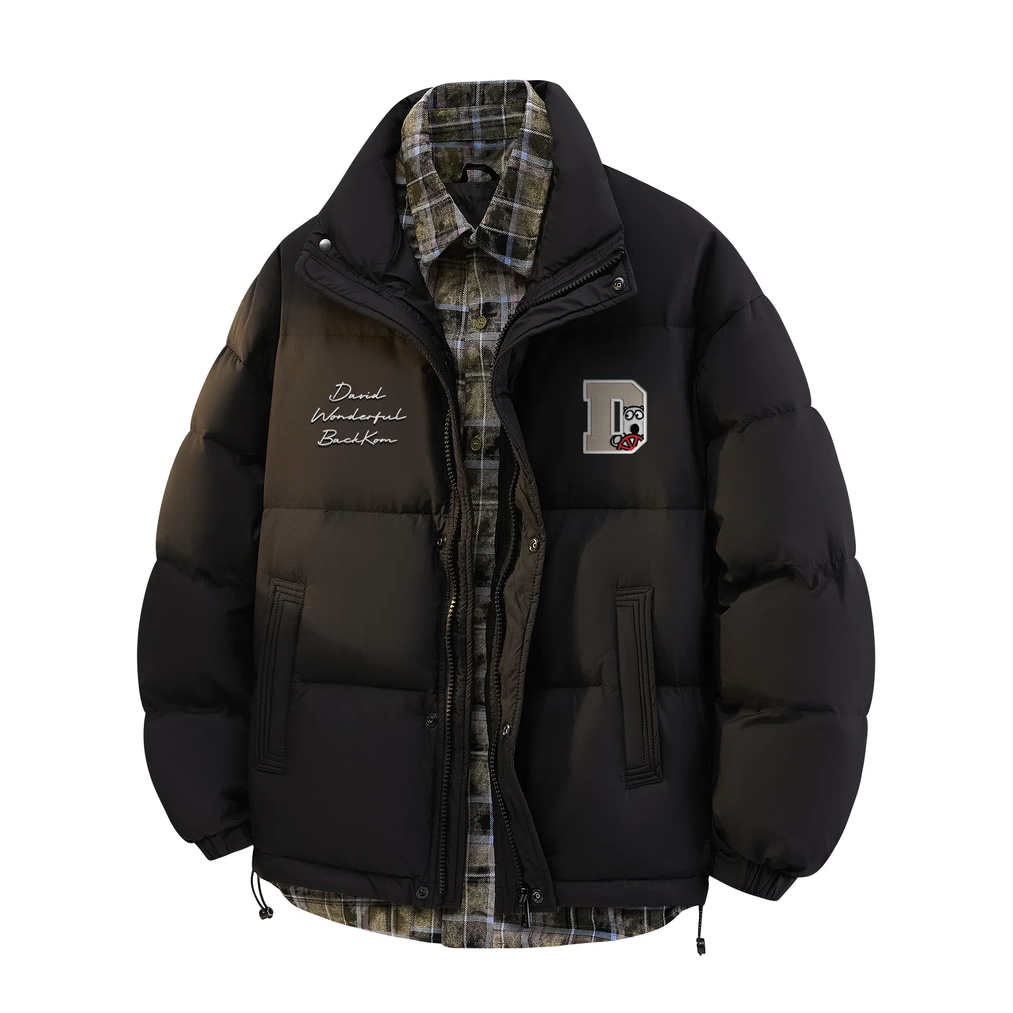 大卫贝肯 美式经典假两件设计日常百搭休闲宽松户外保暖羽绒服 男女同款