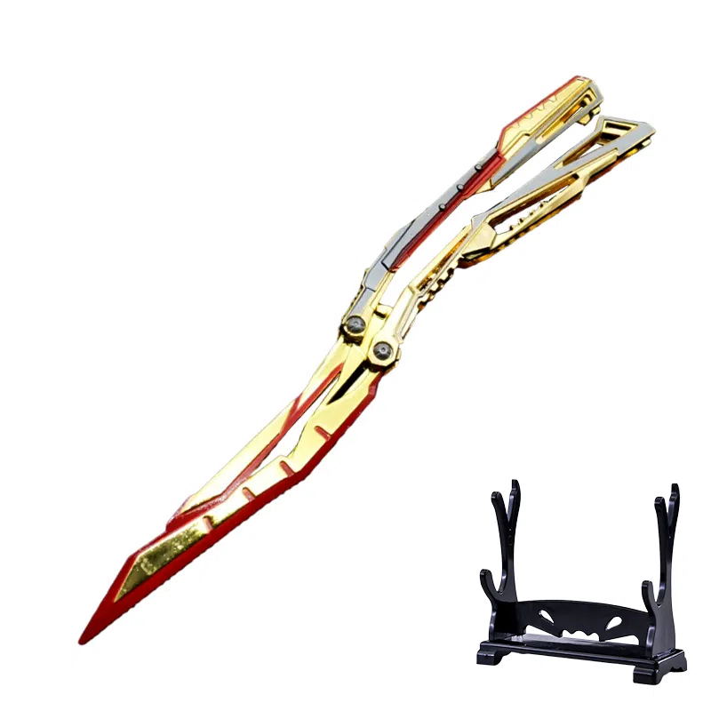 欧洛伊 蝴蝶刀 近战武器摆件 炫酷帅气把玩 未开刃 不可开刃 其他静态模型