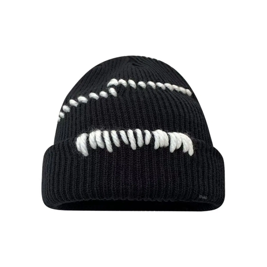 恩僾德 韩版手工缝线针织帽子小众高颜值显脸小百搭保暖街头护耳 腈纶 绒线帽 男女同款情侣款