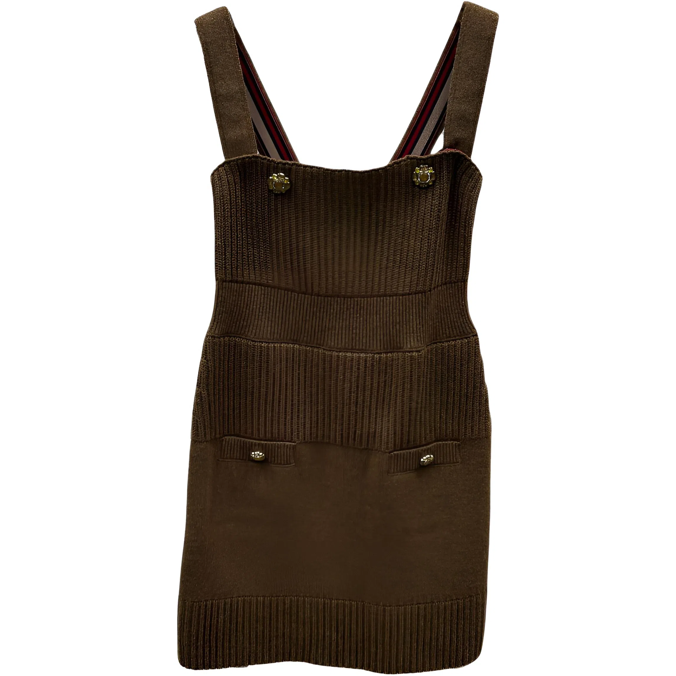 CHANEL 24A Knit Dress Brown