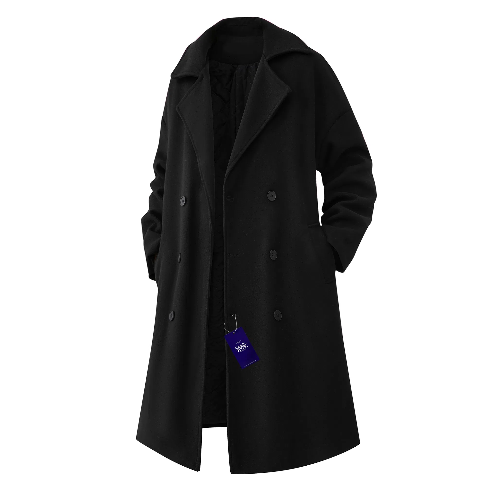 SANTASTIC Classic Double-Breasted Wool Coat