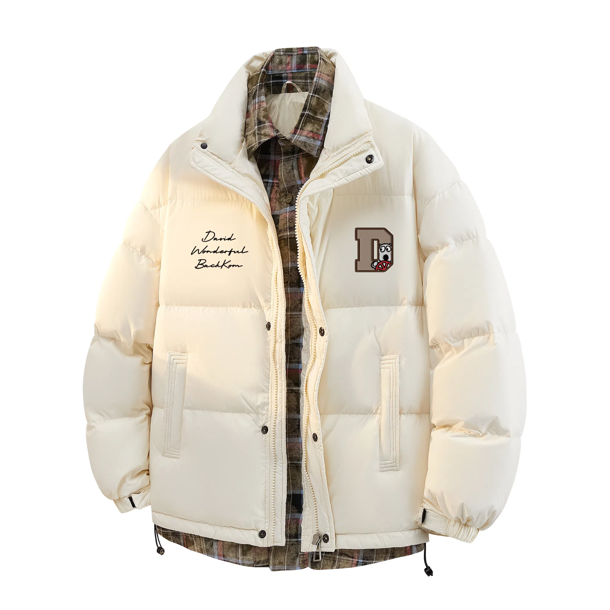 大卫贝肯 美式经典假两件设计日常百搭休闲宽松户外保暖羽绒服 男女同款