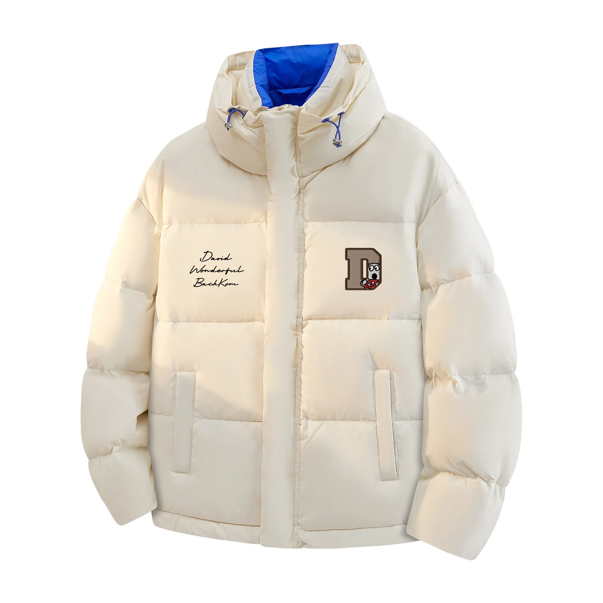 大卫贝肯 美式简约基础款纯色防寒鸭绒户外防风保暖立领宽松休闲舒适百搭羽绒服 男女同款