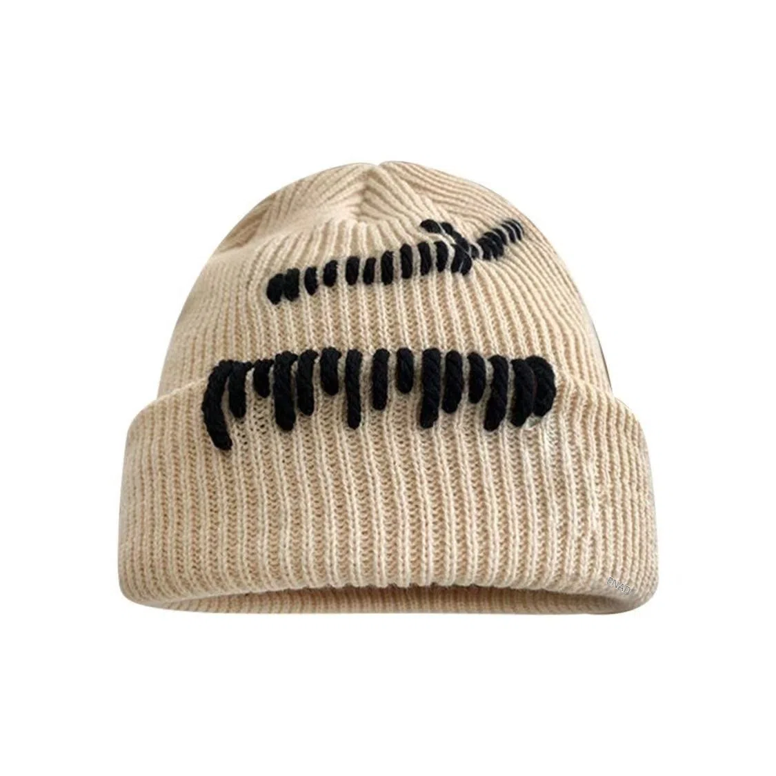 恩僾德 韩版手工缝线针织帽子小众高颜值显脸小百搭保暖街头护耳 腈纶 绒线帽 男女同款情侣款