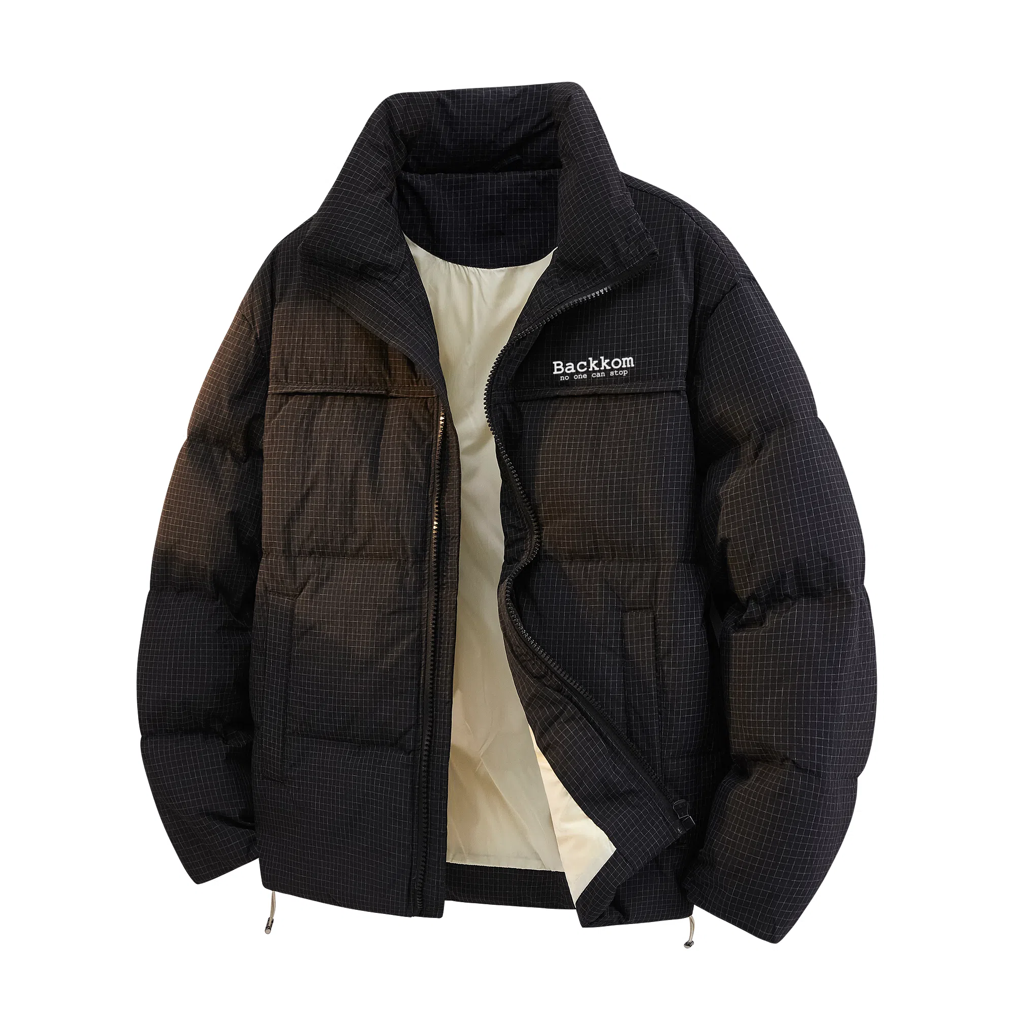 大卫贝肯 美式冬季纯色基础款鸭绒防寒保暖宽松休闲立领时尚百搭羽绒服 男女同款