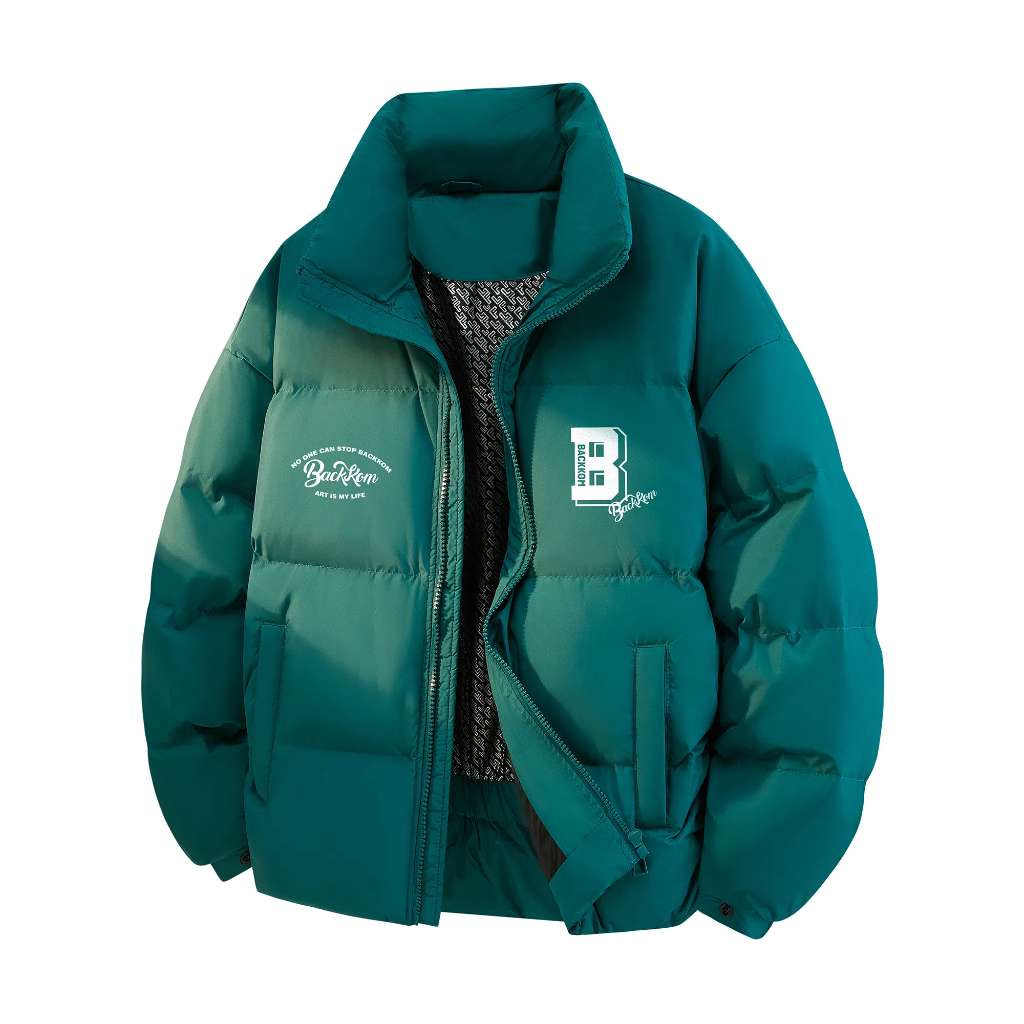 大卫贝肯 美式经典纯色日常通勤百搭休闲长袖面包服羽绒服 男女同款