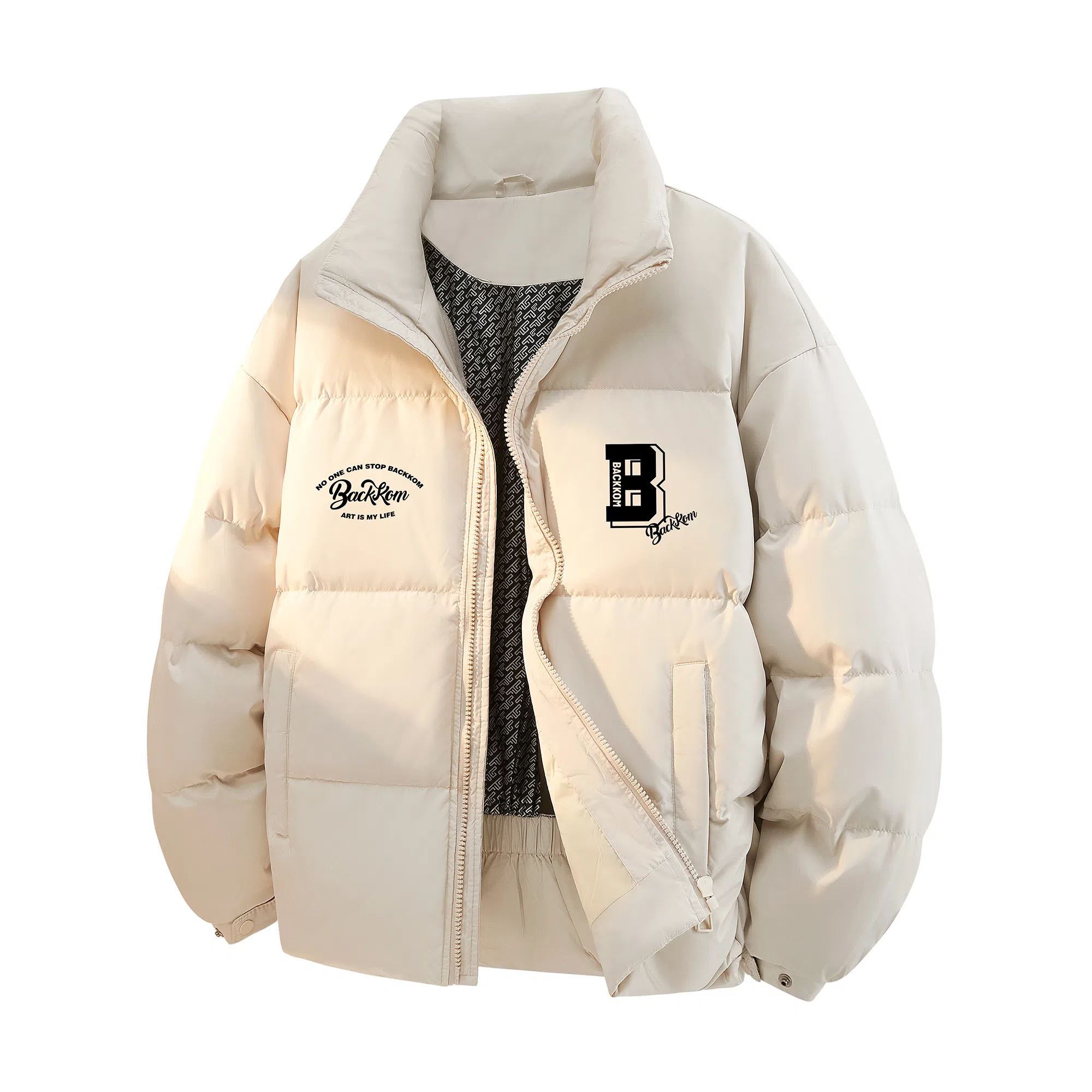 大卫贝肯 美式经典纯色日常通勤百搭休闲长袖面包服羽绒服 男女同款