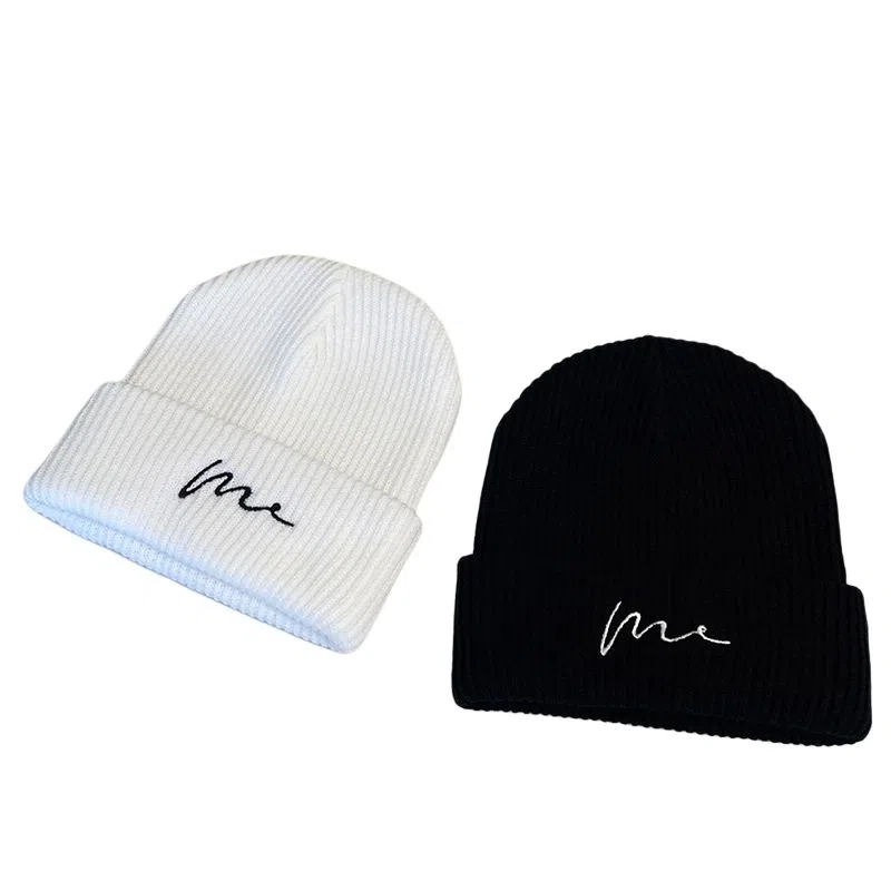 艾佳微 复古休闲时尚百搭毛线秋冬通勤保暖针织帽护耳套头帽户外防风防寒帽潮 腈纶 绒线帽 男女同款情侣款