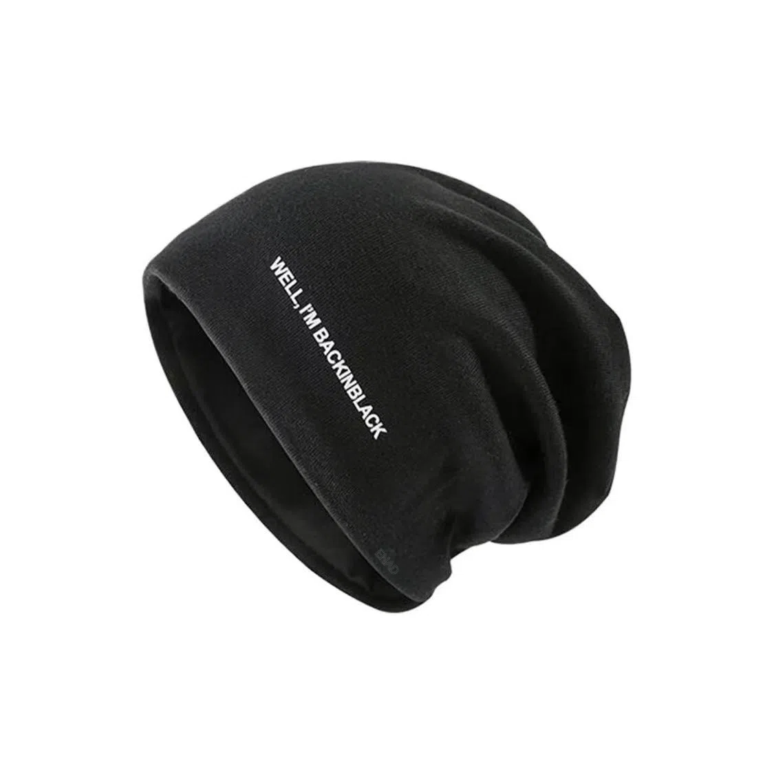 恩僾德 黑色堆堆帽女秋冬季大头围显脸小包头针织小众高百搭颜值冷帽产后产妇月子潮 聚酯纤维 帽子 男女同款情侣款