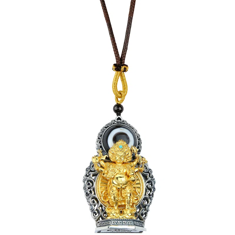 布达拉宫 白依怙主一眼天珠羊眼寄祥存储美好心意珍宝满地 玛瑙 吊坠 男女同款情侣款