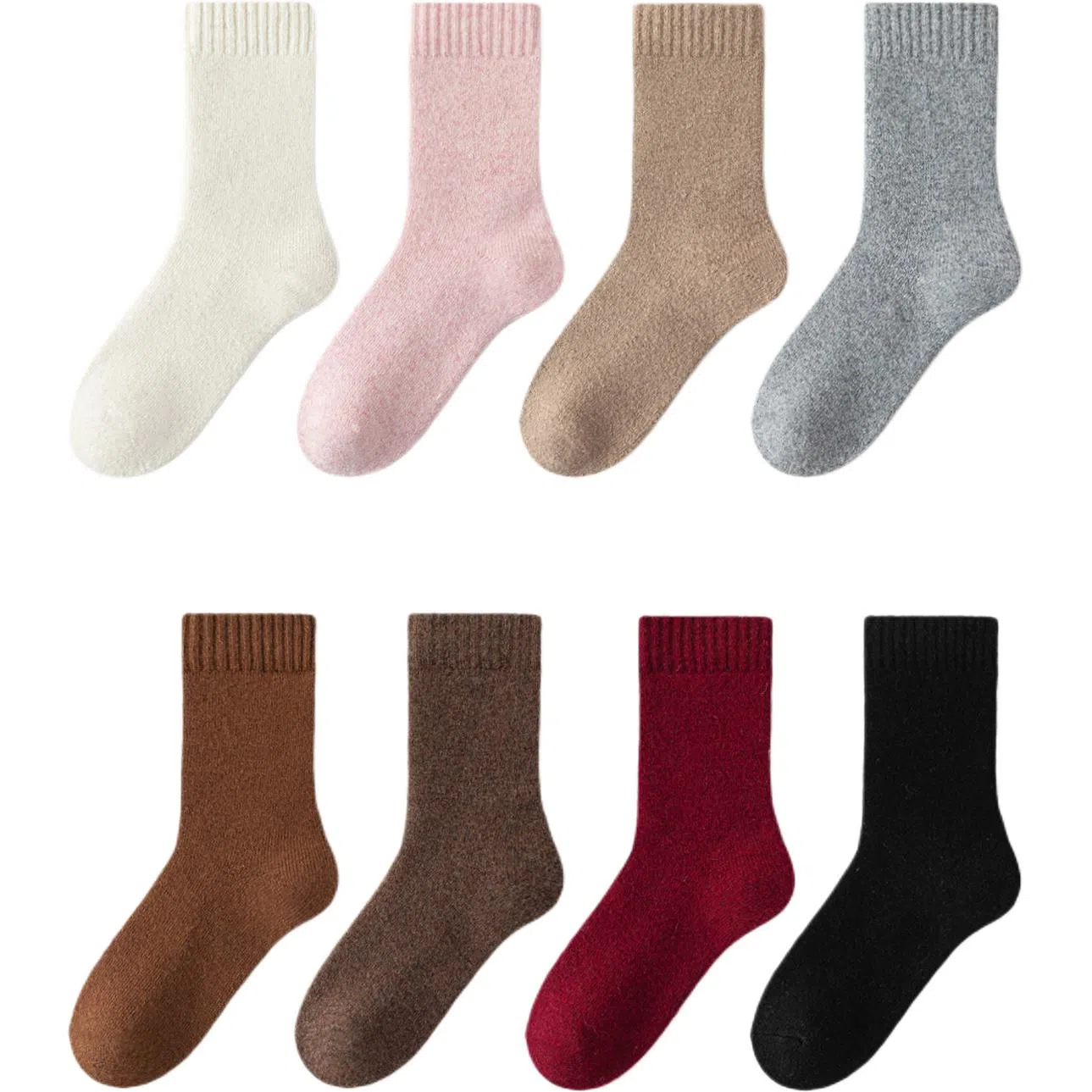 妮轻 保暖东北防寒纯色简约中筒袜 女款