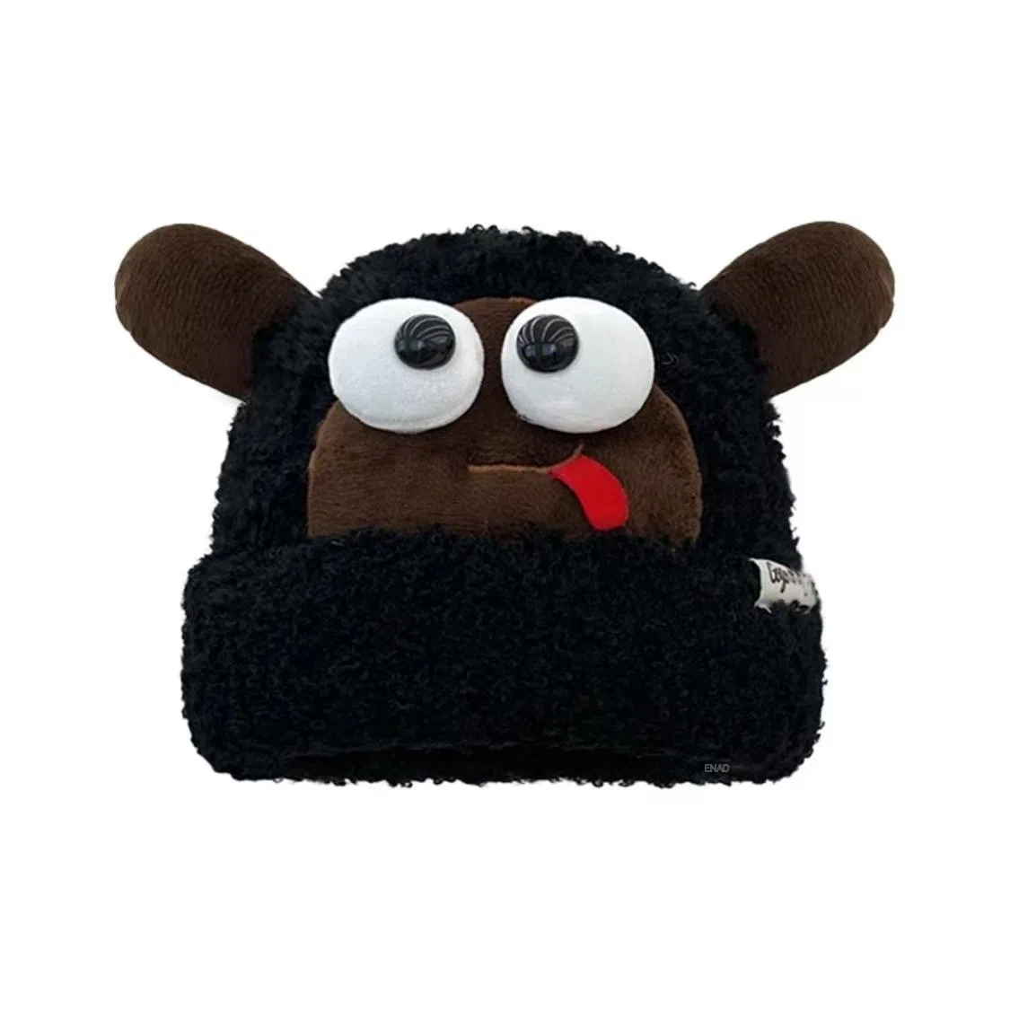 恩僾德 可爱卡通毛绒针织帽女冬季加绒加厚保暖防寒护耳小众高颜值学生搞怪毛线冷帽 聚酯纤维 绒线帽 男女同款情侣款