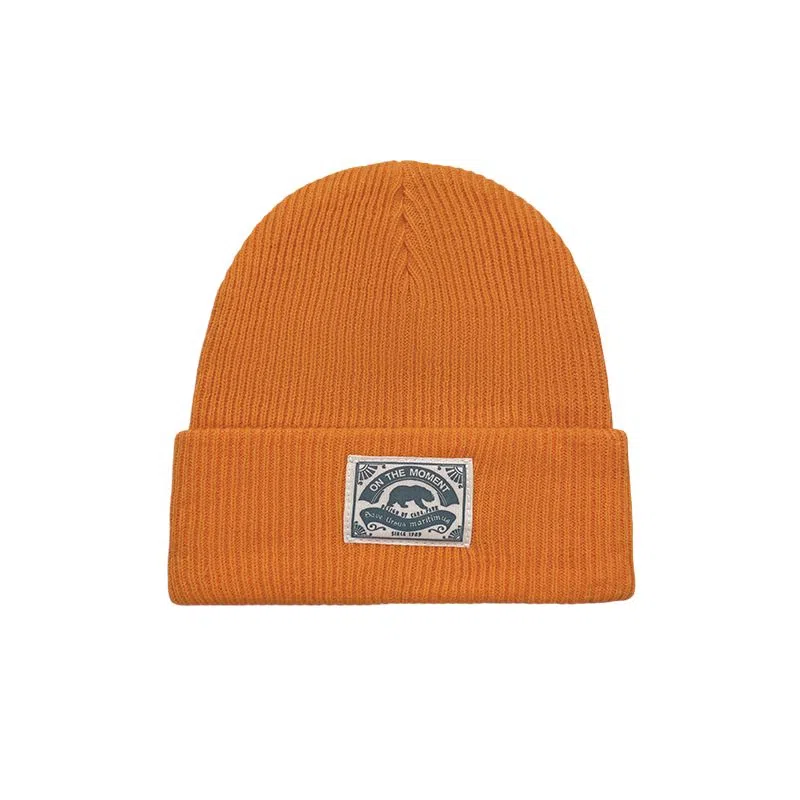 艾佳微 韩国可爱贴布熊熊休闲时尚百搭毛线秋冬通勤保暖针织帽护耳套头帽户外防风防寒帽潮 腈纶 绒线帽 男女同款情侣款