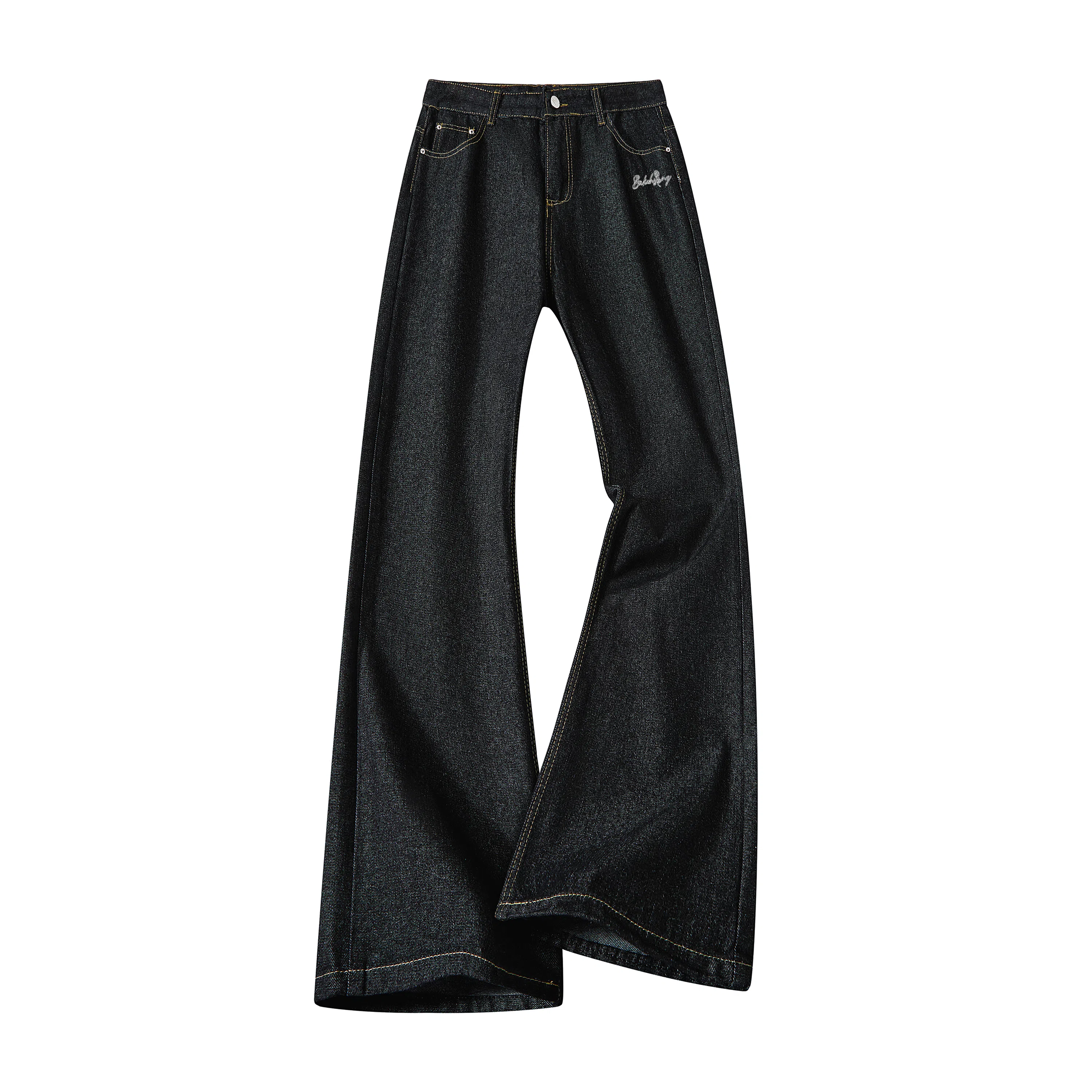 布客行 显高显瘦重工原牛美式复古水洗废土风宽松直筒垂感休闲百搭纯色弯刀阔腿基础款舒适亲肤经典牛仔裤 男女同款