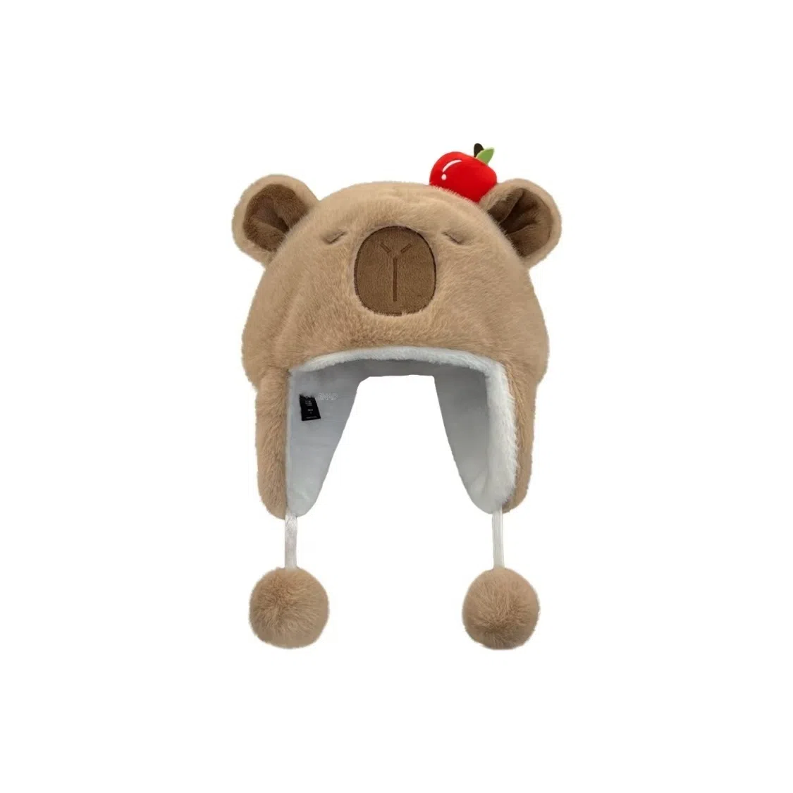 恩僾德 可爱卡皮巴拉帽子小众百搭卡通保暖包头帽显脸小防寒护耳套头 聚酯纤维 绒线帽 男女同款情侣款