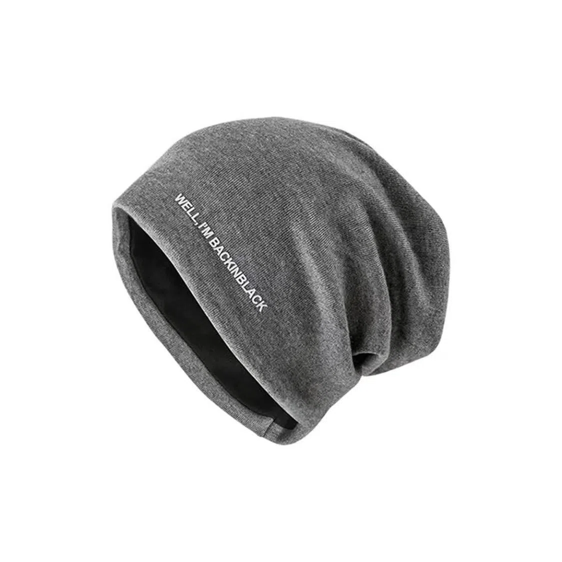 恩僾德 黑色堆堆帽女秋冬季大头围显脸小包头针织小众高百搭颜值冷帽产后产妇月子潮 聚酯纤维 帽子 男女同款情侣款