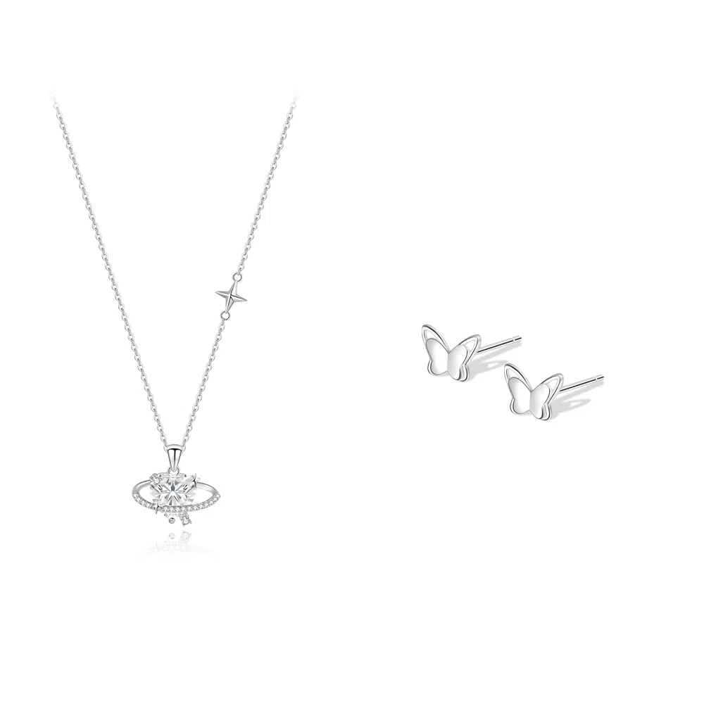 【纯银999 | 星月系列】 凤祥囍事 老凤祥 小众设计经典百搭高级感学生日常简约精致轻奢通勤约会温柔气质可调节锁骨链 足银 项链 女款