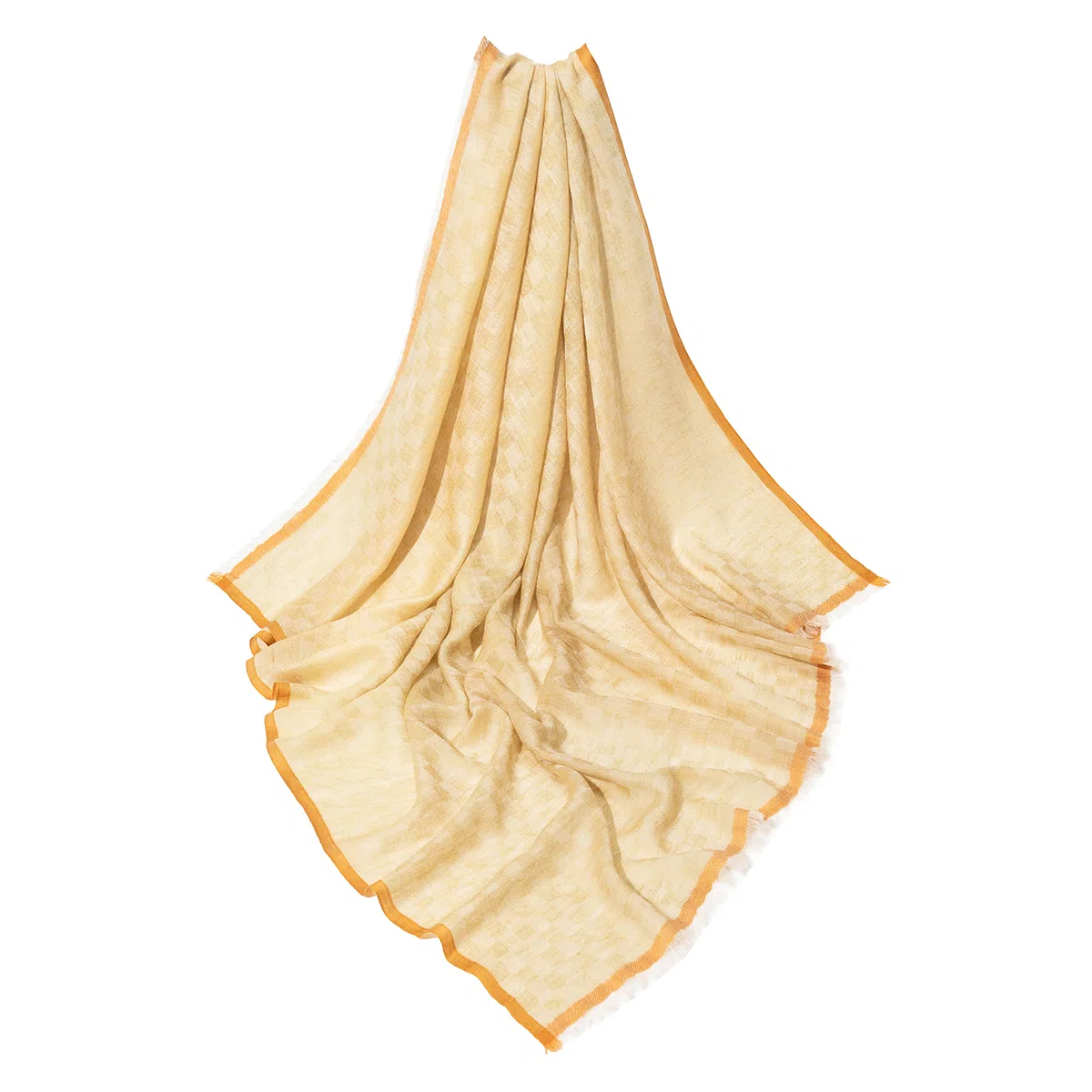 一米画纱 高格调细密轻盈柔软舒适亲肤保暖大方巾清新水溶色织格优雅个性毛须边 绵羊毛 绒线围巾 女款