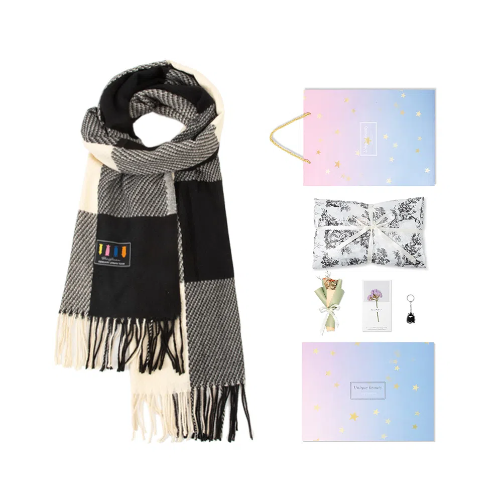 白卷 限定款马卡龙色保暖加厚 绒线围巾 女款