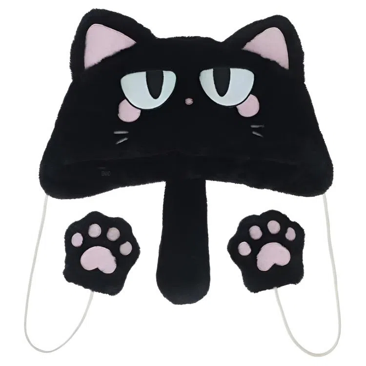 恩僾德 可爱猫耳朵毛绒绒加绒加厚保暖骑车 聚酯纤维 帽子 男女同款情侣款