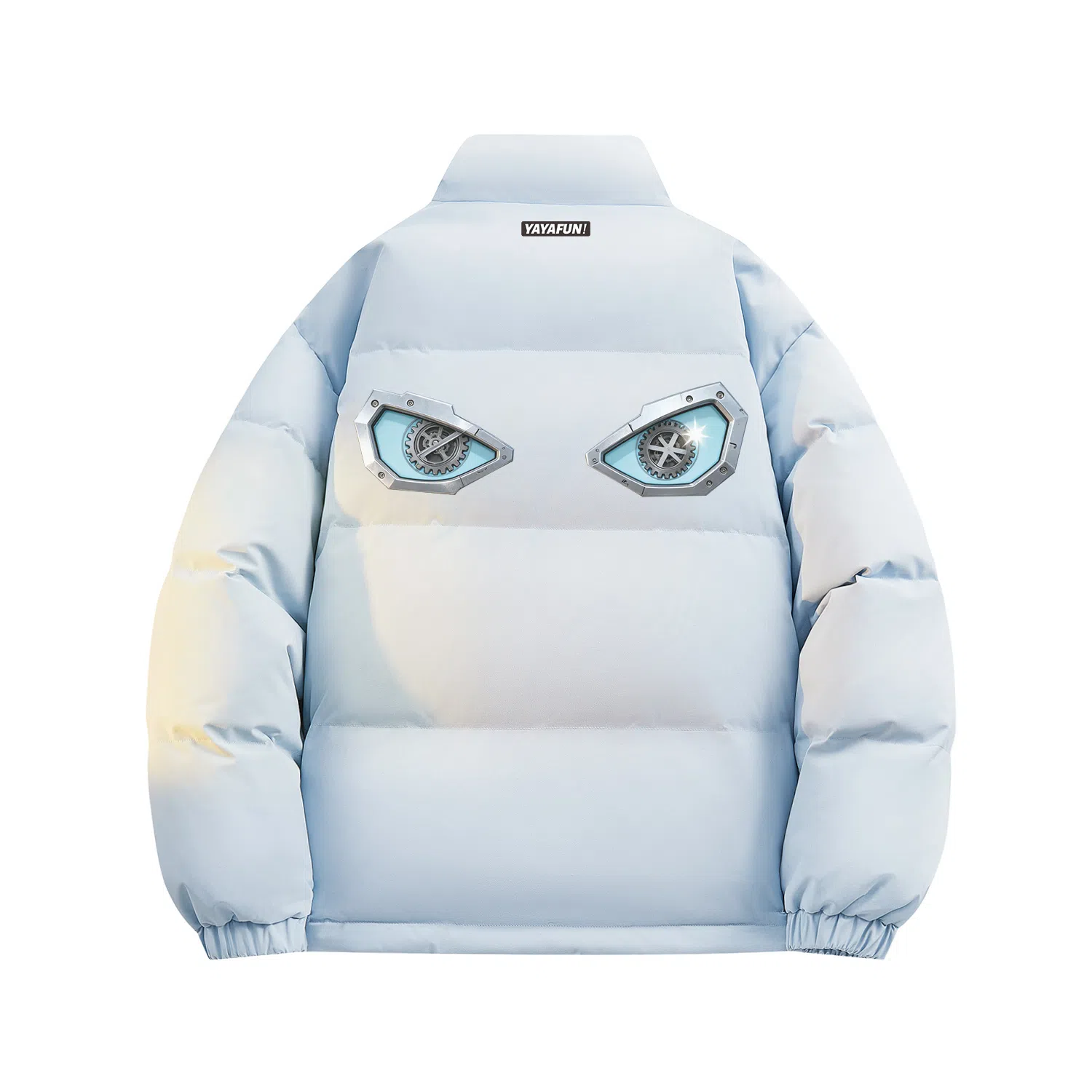 鸭鸭 学院风创意字母机械眼印花简约时尚设计运动休闲美式潮流户外通勤防风防寒蓬松舒适百搭保暖立领面包羽绒服 男女同款