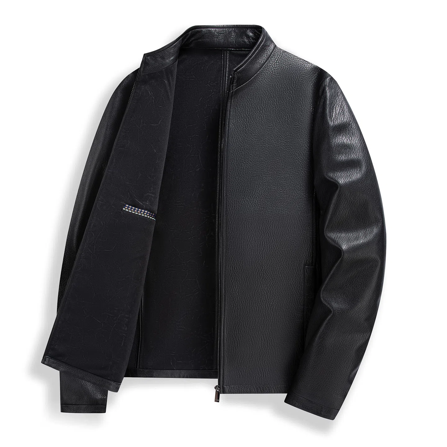 老爷车 高端皮夹克外套男装立领山羊皮商务休闲通勤皮衣 男款