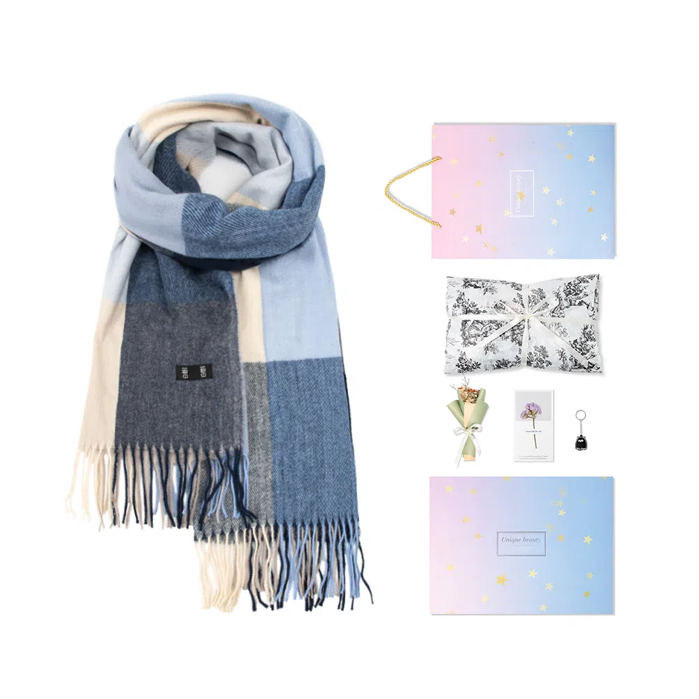 白卷 限定款马卡龙色保暖加厚 绒线围巾 女款