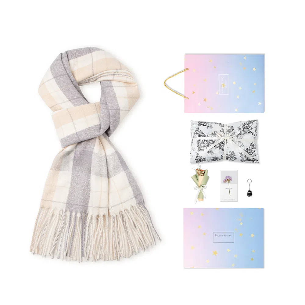 白卷 限定款马卡龙色保暖加厚 绒线围巾 女款