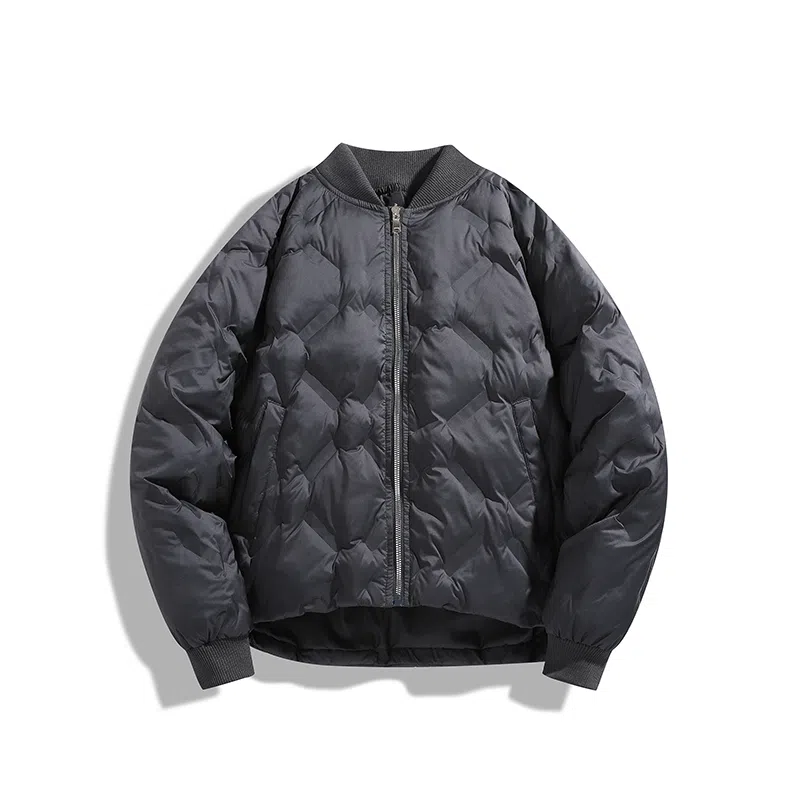 双星八特 日系学院风纯色菱形格外套宽松休闲百搭情侣棉服 男女同款