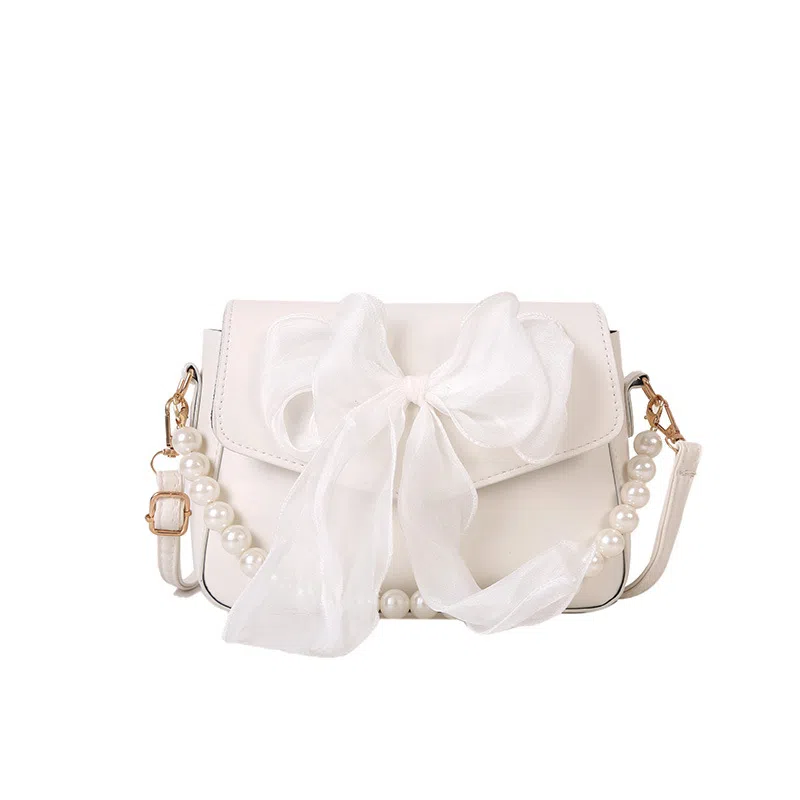 wiersaam Bow Pearl Chain Bag