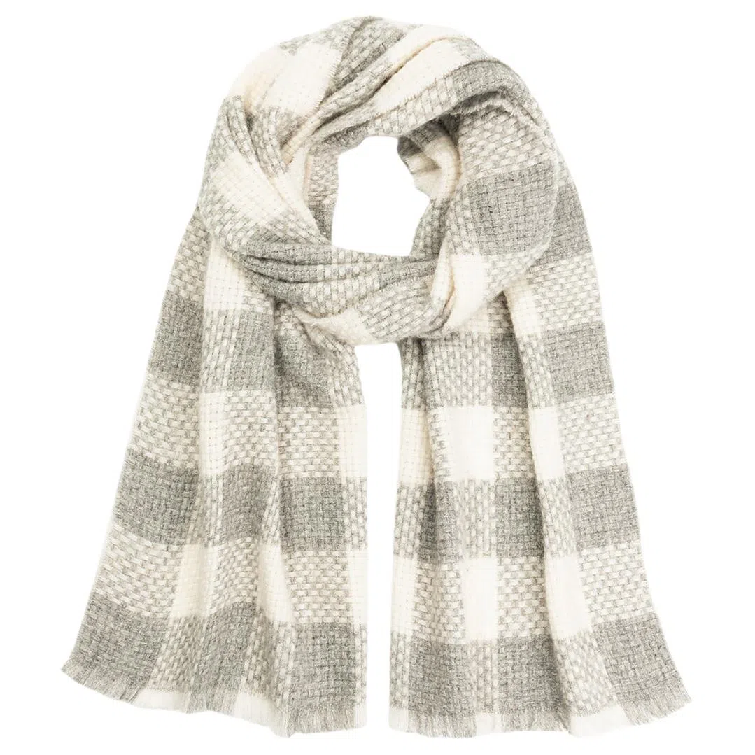 一米画纱 温暖柔软优雅舒适日式暖糯厚实色织格细腻亲肤保暖披肩青春洋气时尚 绵羊毛 绒线围巾 女款