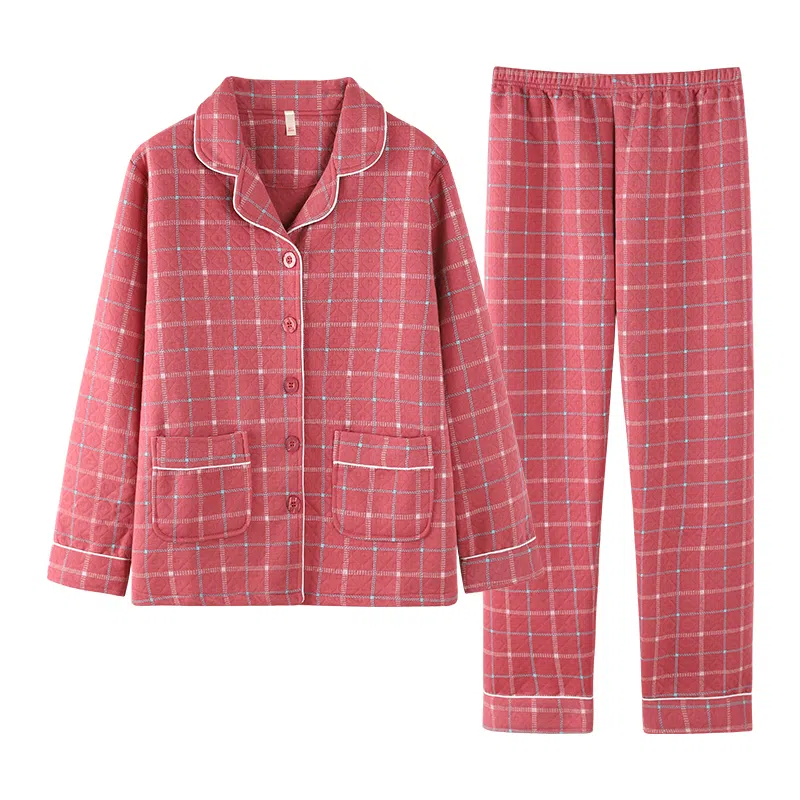 莫代尔 轻盈透气舒适柔软亲肤细腻保暖加厚休闲简约长袖长裤家居服可外穿睡衣套装 女款