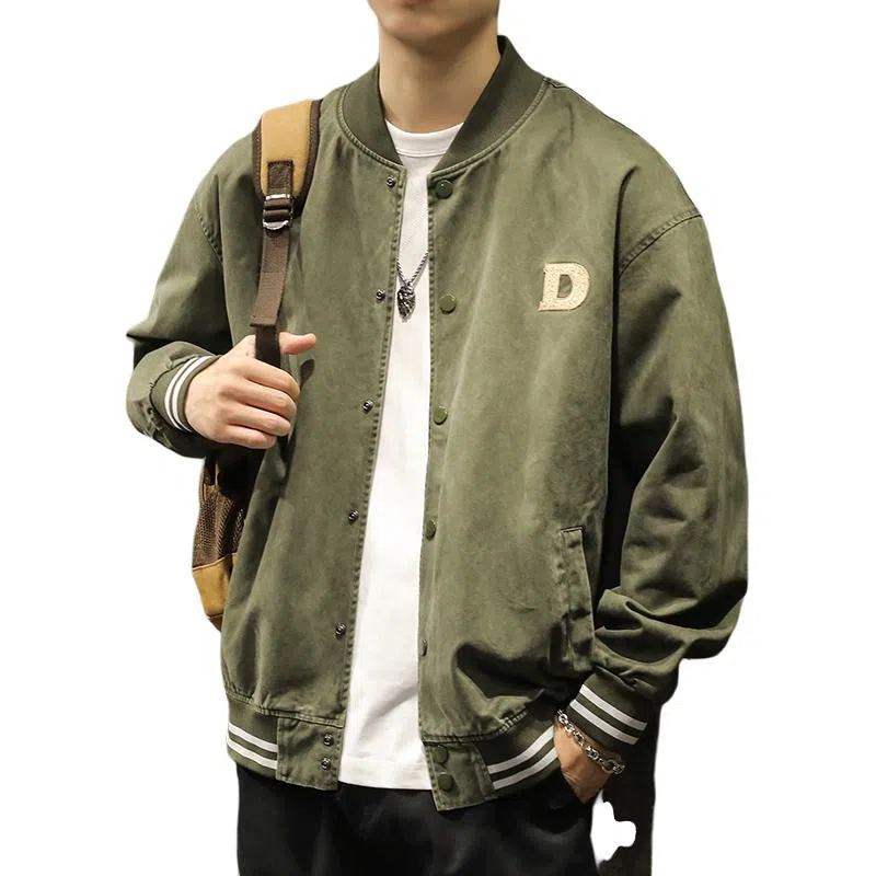 路杰邦 美式棒球服男秋季宽松工装外套男潮牌痞帅休闲夹克 男女同款