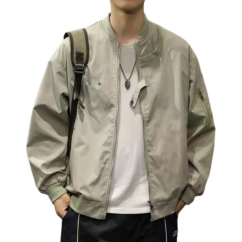 路杰邦 美式复古棒球服外套男士春秋季潮牌宽松休闲男装秋装夹克 男女同款