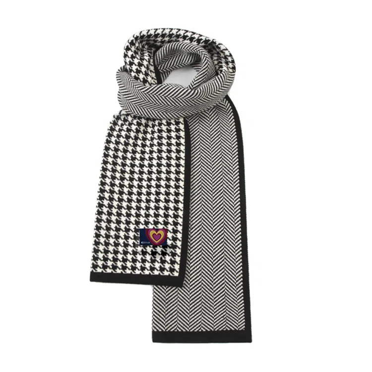 红豆 时尚复古百搭款温暖柔软巾礼盒装 定制卡片代写 涤纶 绒线围巾 男女同款情侣款