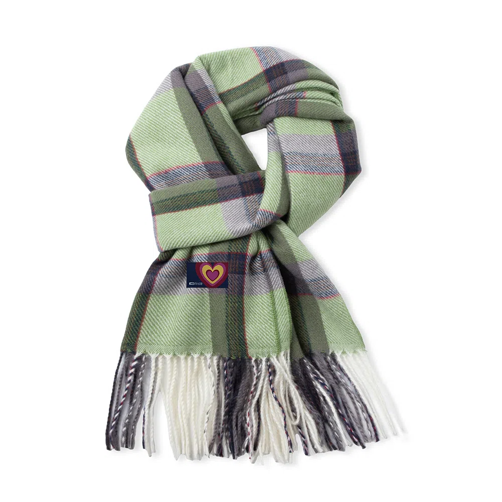 红豆 时尚经典百搭复古格纹礼盒装 定制卡片代写 涤纶 绒线围巾 男女同款情侣款