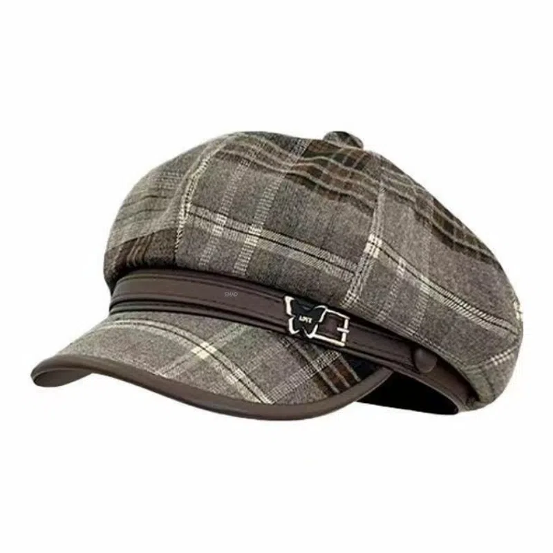 恩僾德 秋冬季小香风穿搭复古画家小众百搭显脸小云朵八角百搭 聚酯纤维 贝雷帽 男女同款情侣款