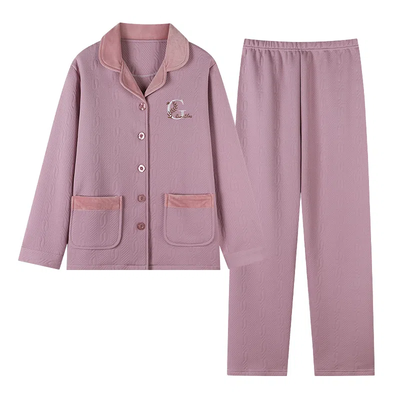 莫代尔 舒适个性慵懒时尚百搭宽松轻盈透气休闲简约长袖长裤家居服可外穿睡衣套装 女款