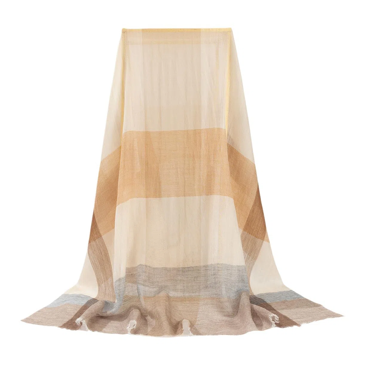 一米画纱 轻盈柔软舒适优雅时尚水溶色织格空调披肩户外保暖 绵羊毛 绒线围巾 女款