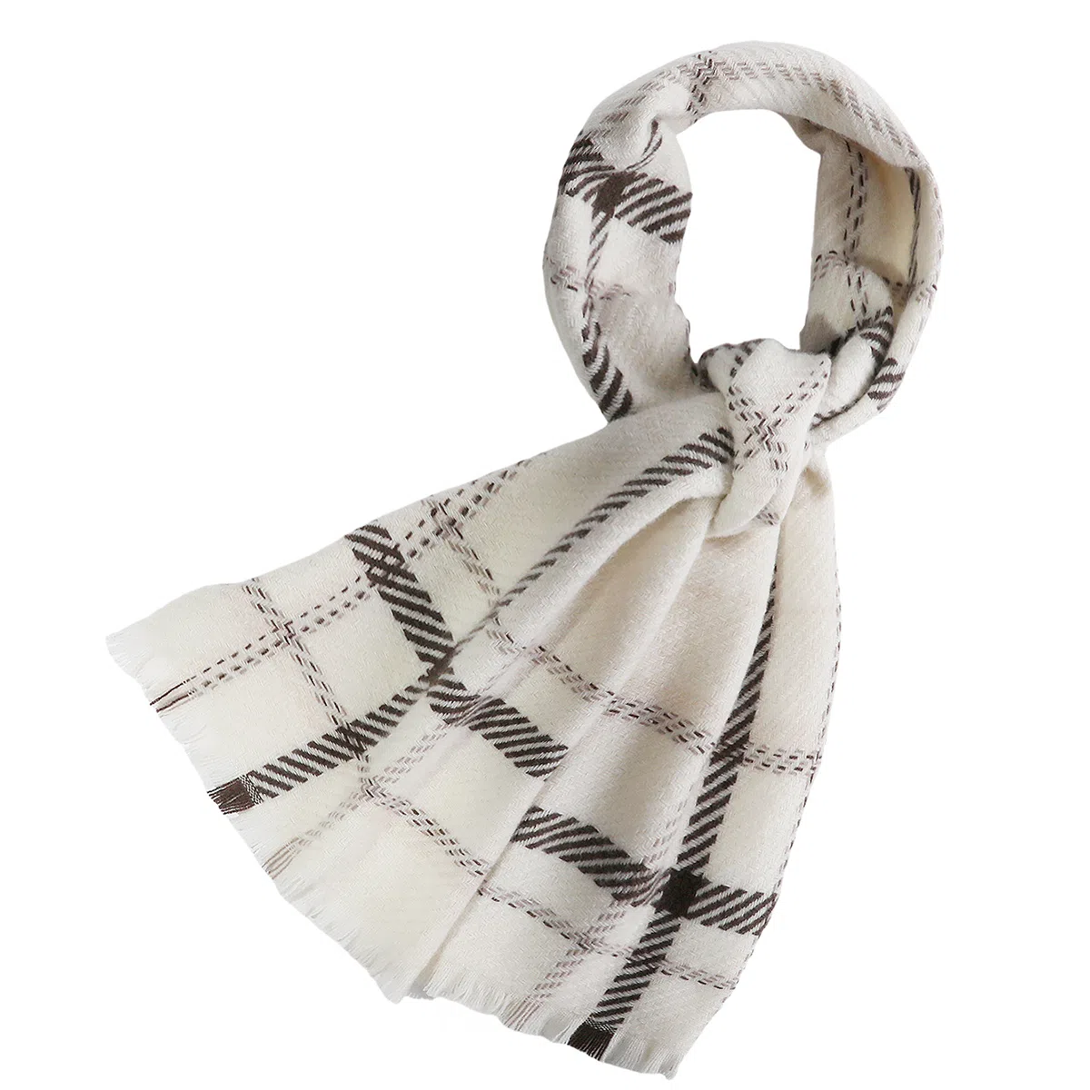 一米画纱 温暖柔软优雅舒适日式暖糯厚实色织格细腻亲肤保暖披肩青春洋气时尚 绵羊毛 绒线围巾 女款