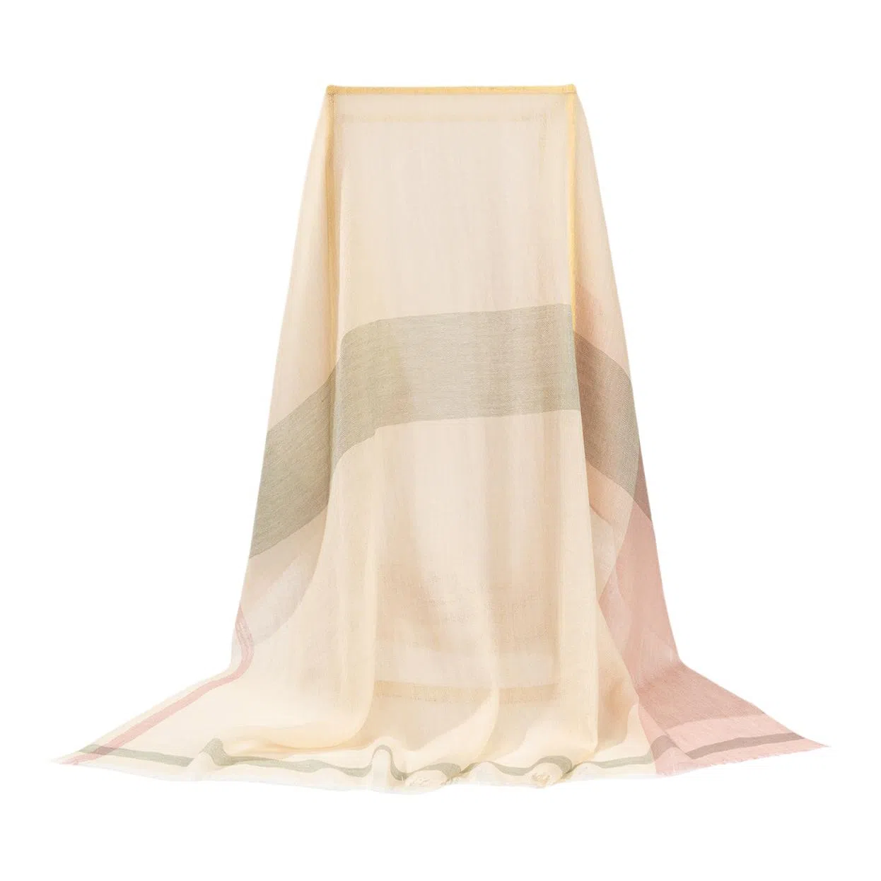 一米画纱 轻盈柔软舒适优雅时尚水溶色织格空调披肩户外保暖 绵羊毛 绒线围巾 女款