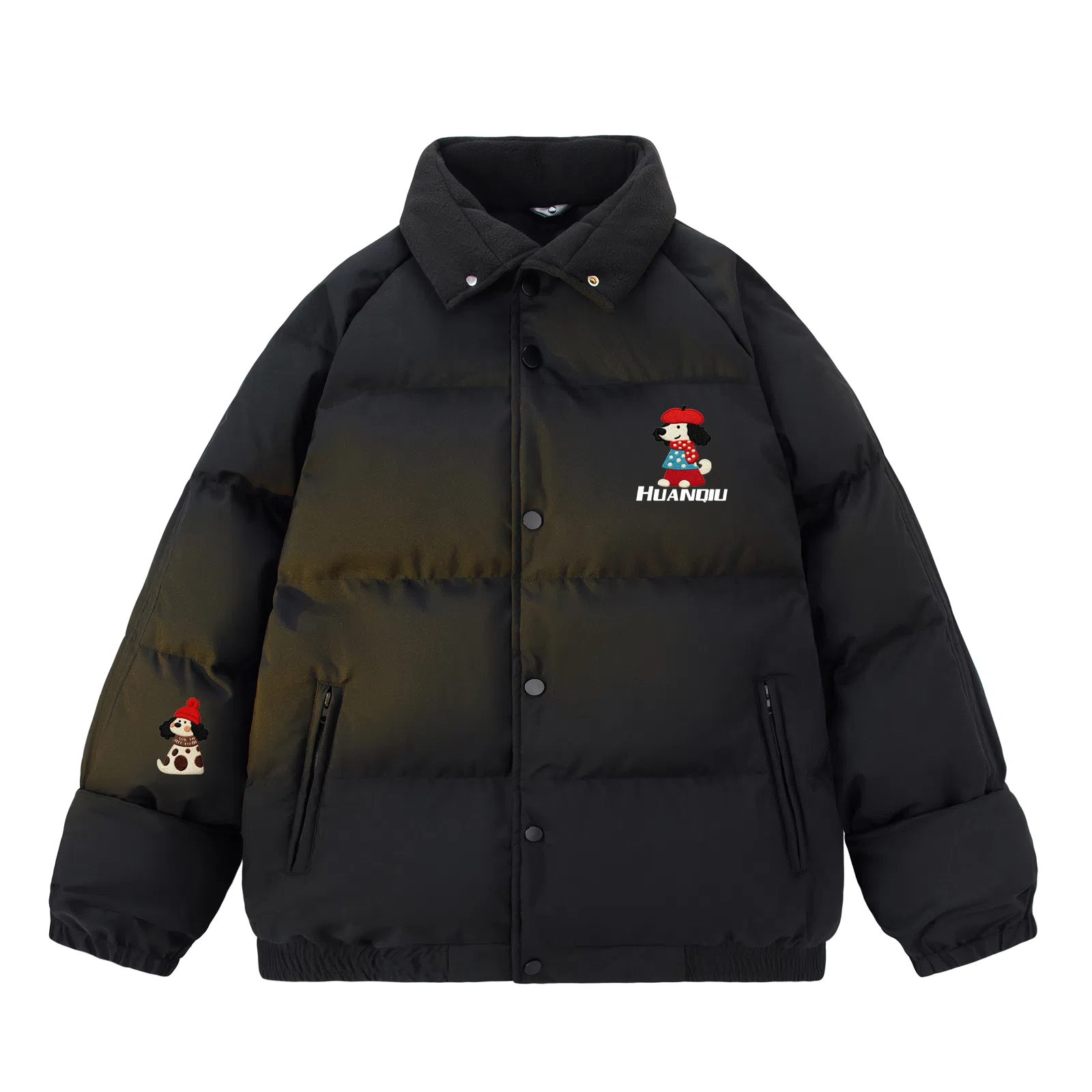 HUANQIU Retro College Windbreaker Jacket