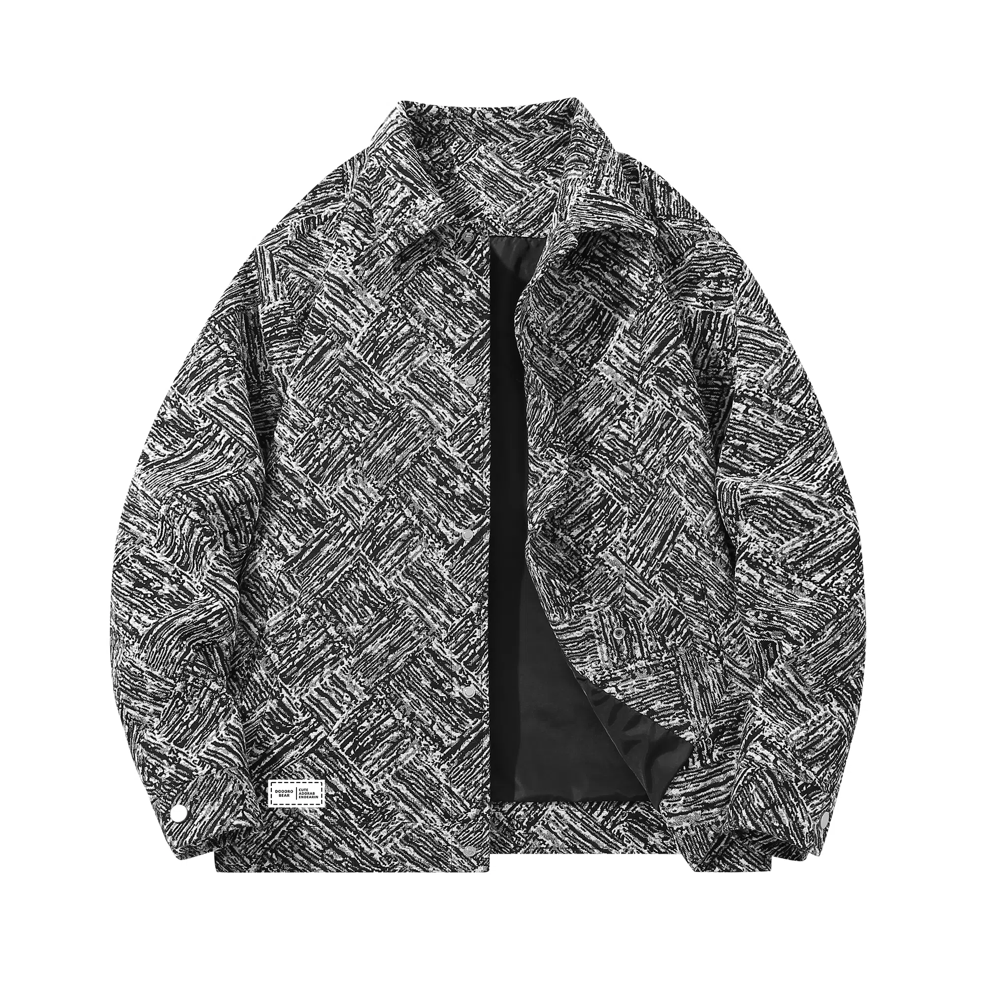 萌芽熊 美式高街系列外套格子几何提花复古小香风美拉德色系情侣工装衬衫式个性百搭潮流宽松开衫痞帅夹克 男女同款