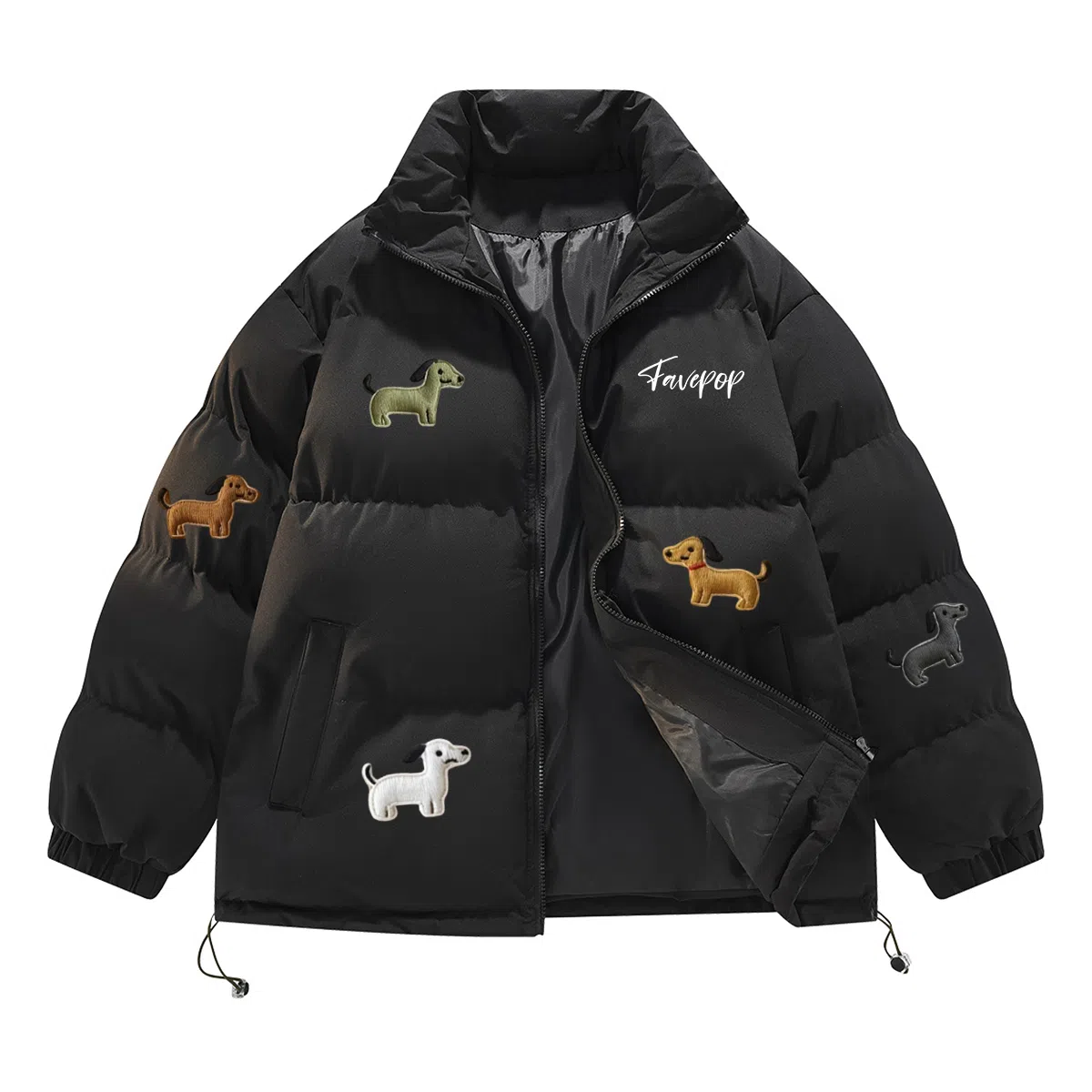FAVEPOP Retro Dog Logo Jacket